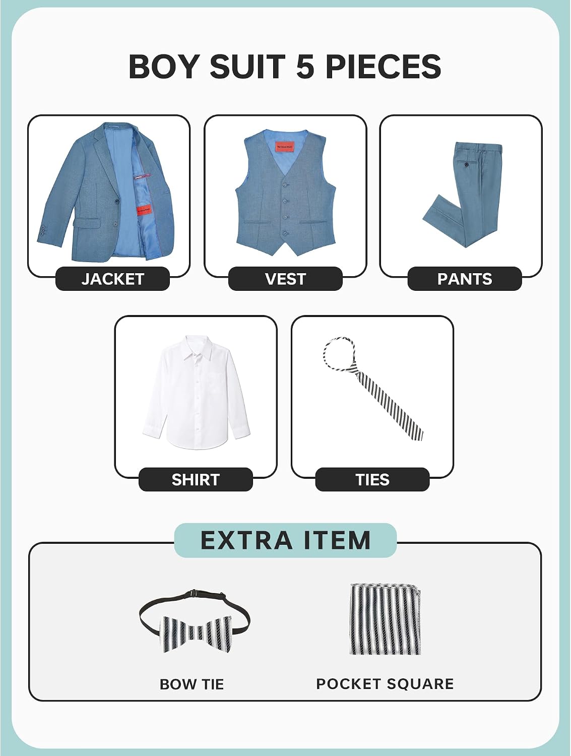 Detalle 2 de Marvelous World Boys' Slim Fit Suit Set