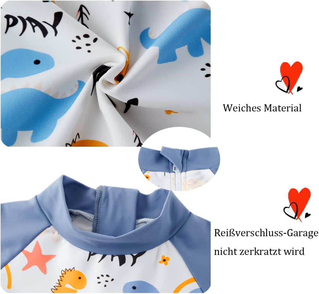 Detalle de UMELOK Baby Badeanzug mit Sonnenhut – UV-Schutz (UPF 50+) für Baby Jungen