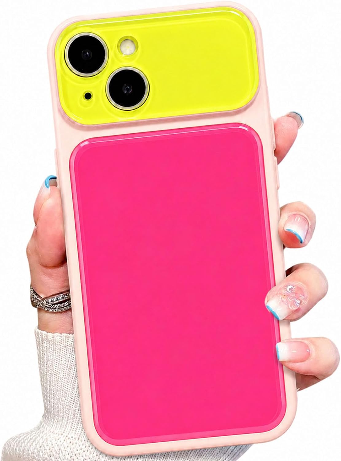 Detalle de EKELYVIA Pink TPU Case for iPhone 13 with Raised Camera and Screen Bezels