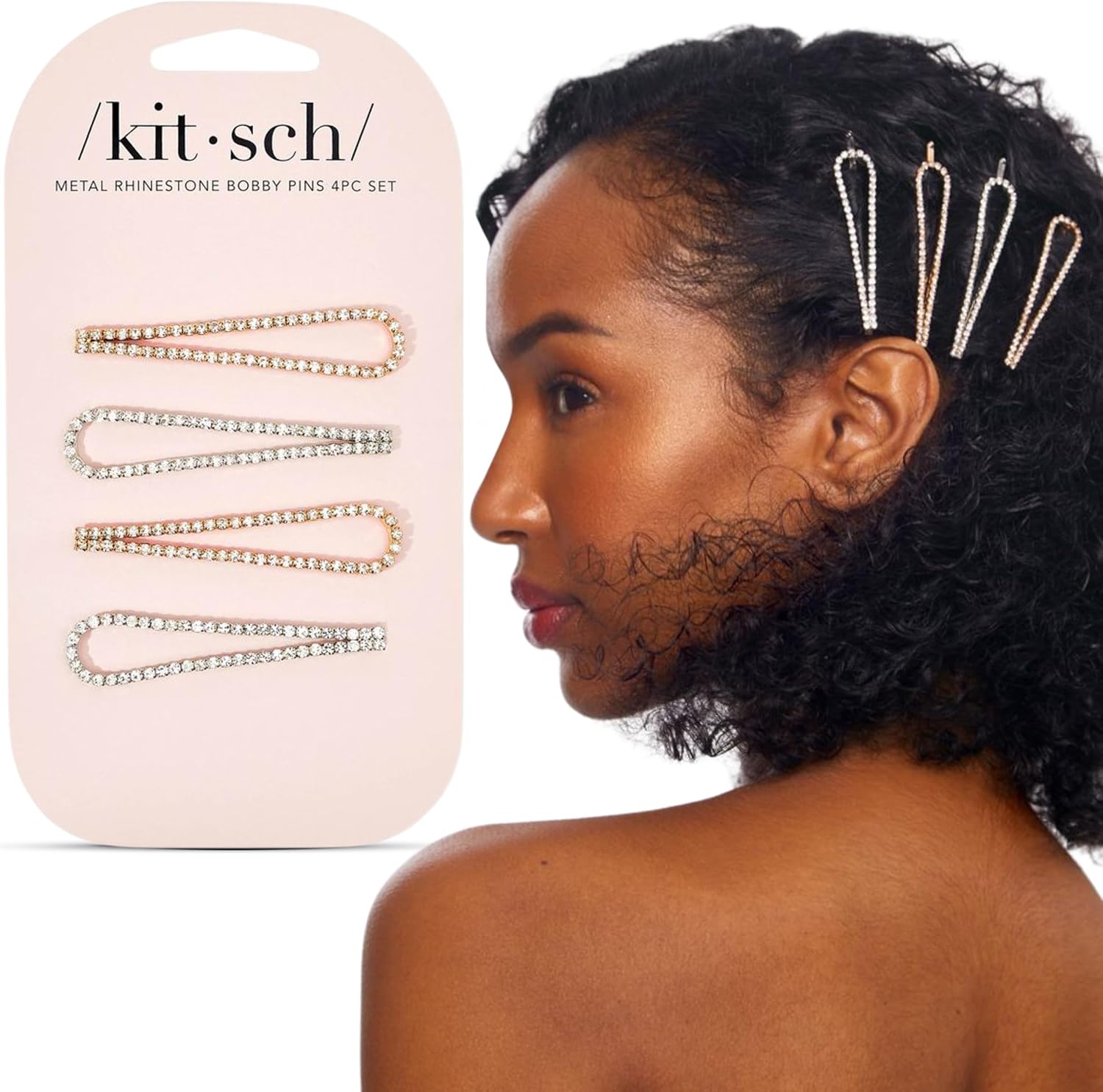 Detalle de Kitsch Rhinestone Hair Pins, Set of 4