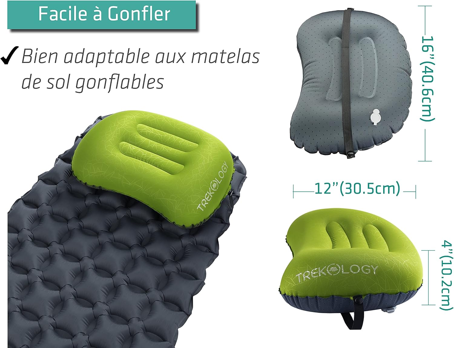 Detalle de TREKOLOGY Aluft 2.0 oreiller de camping gonflable ultraléger