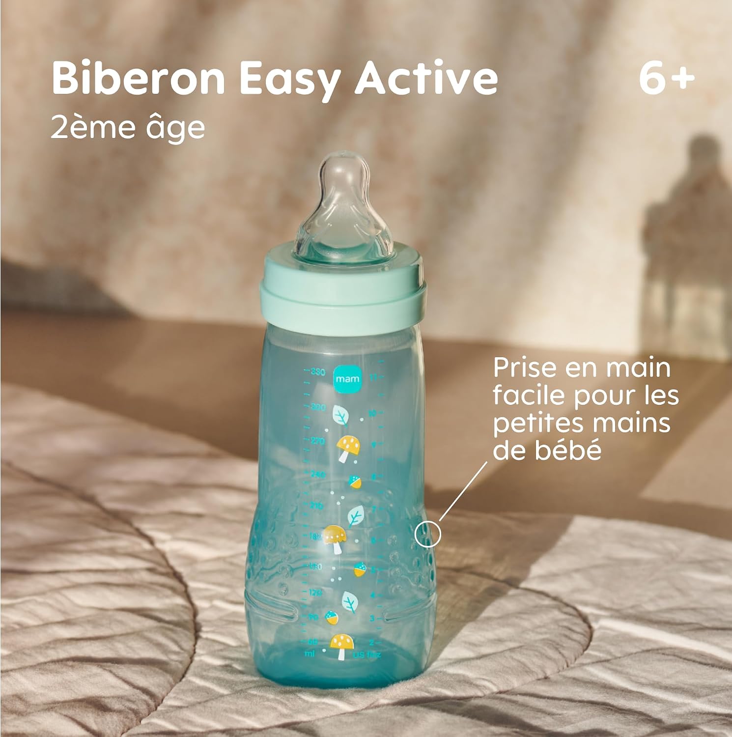Thumbnail 2 de MAM Biberon Easy Active 6+ mois, 330 ml – Lot de 2 (Ice + Pearl)