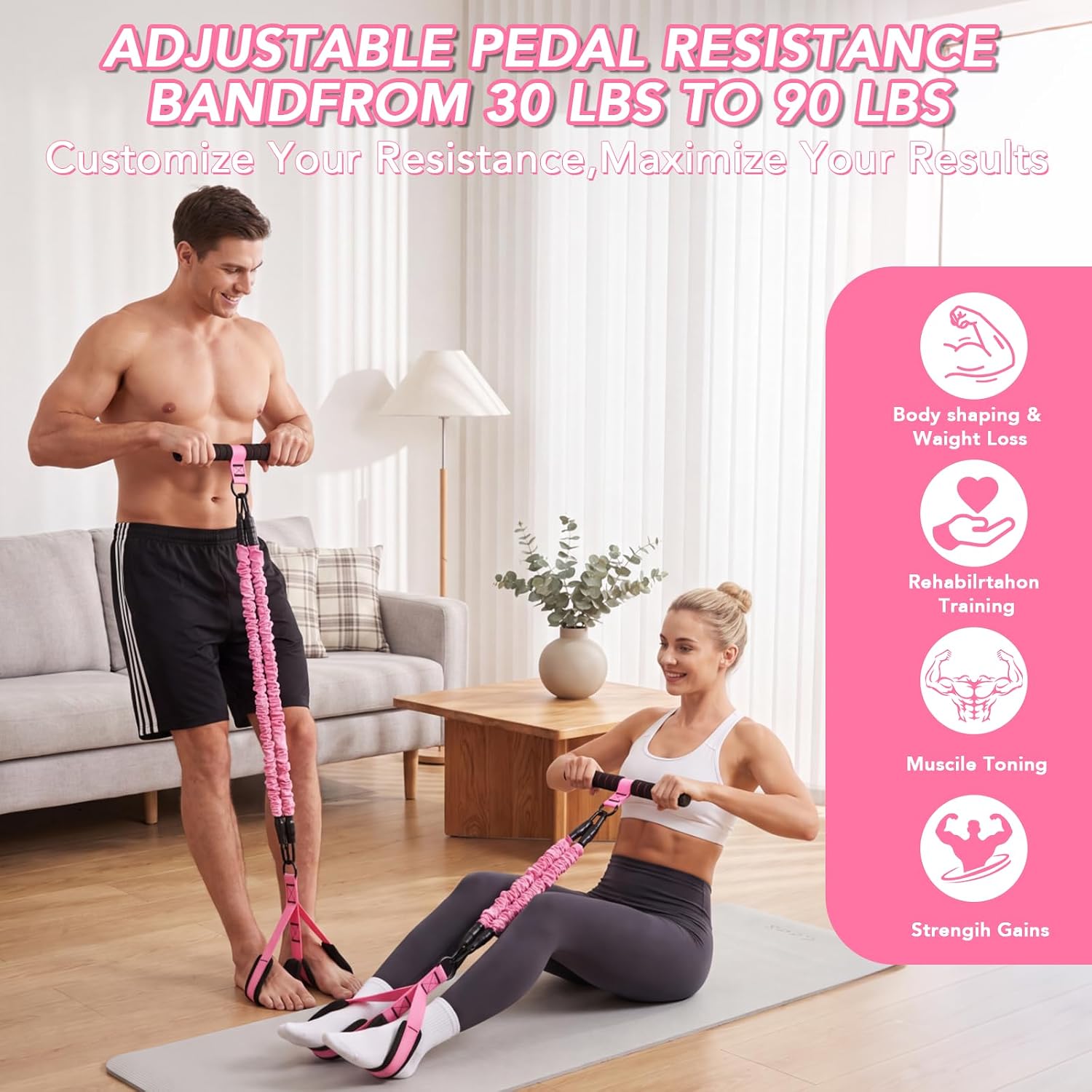 Detalle de NAJOV Pedal resistance band, 3-tube