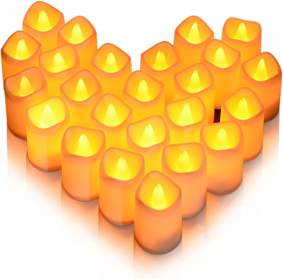 Litake LED Candles (24 Pack) Flameless Flickering Tea Lights in Warm White