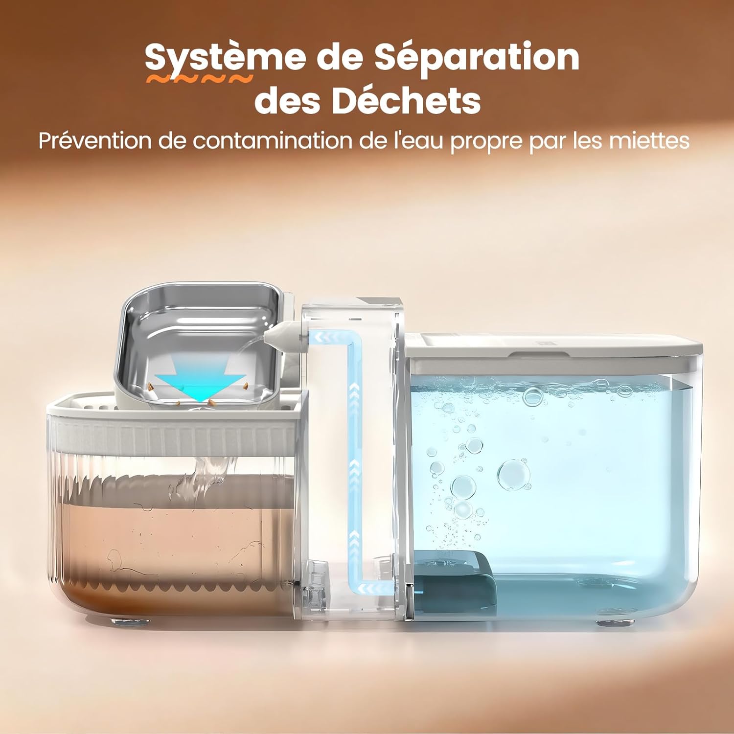 Thumbnail 4 de Invengo Fontaine à eau pour chat sans filtre ni fil 3,5 L, bol en acier inox 304 et autonomie jusqu’à 180 jours