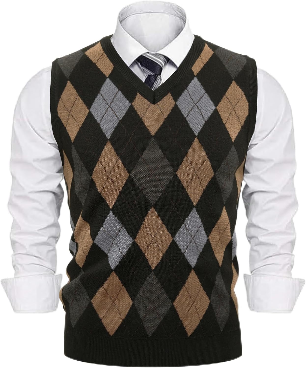 Detalle de Sykooria Pullunder Herren Ärmellose Strickweste V‑Ausschnitt S-XXL