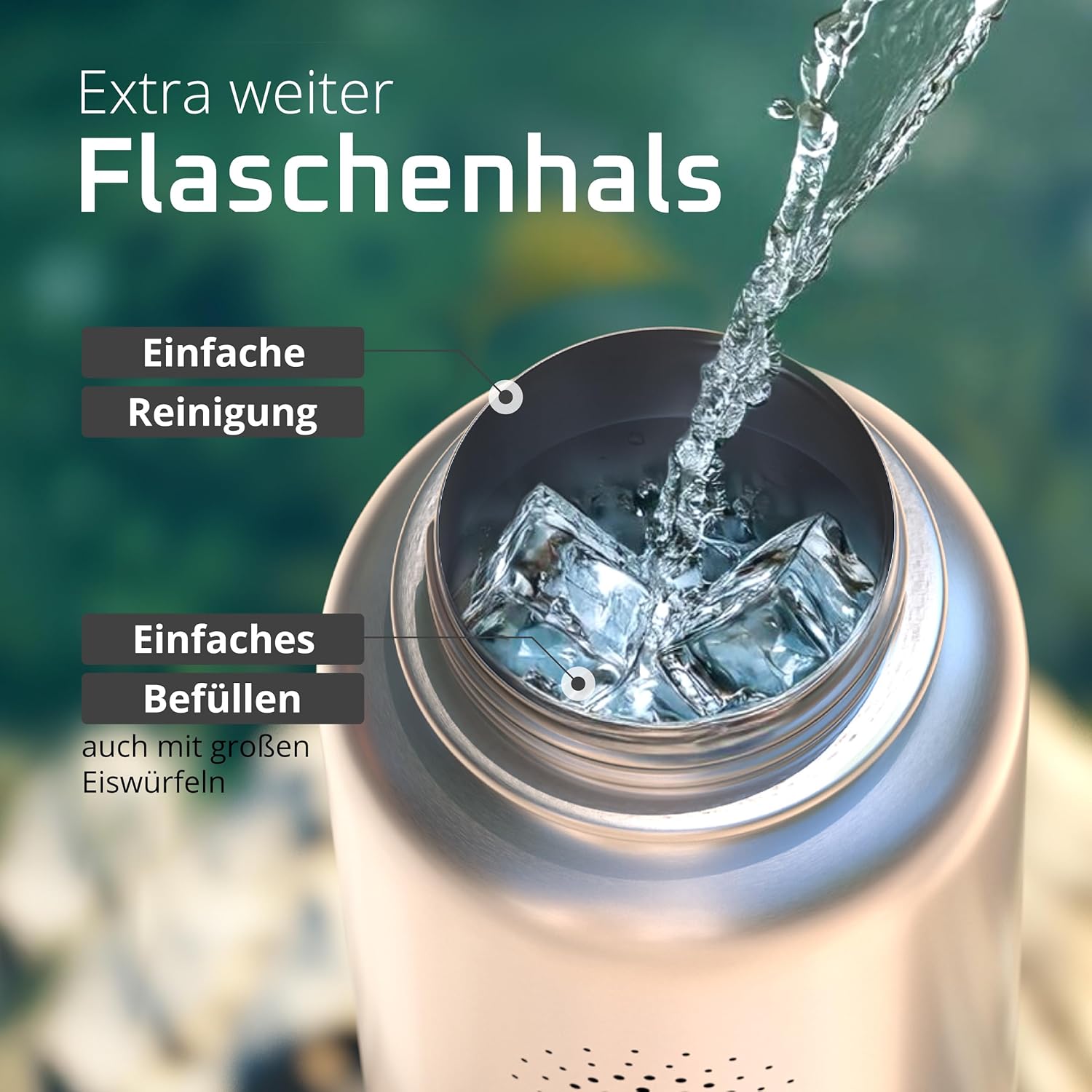 Thumbnail 4 de Trinkflasche Edelstahl ACTIVE FLASK mit Strohhalm & 3 Deckeln – auslaufsicher, BPA-frei, kohlensäuregeeignet