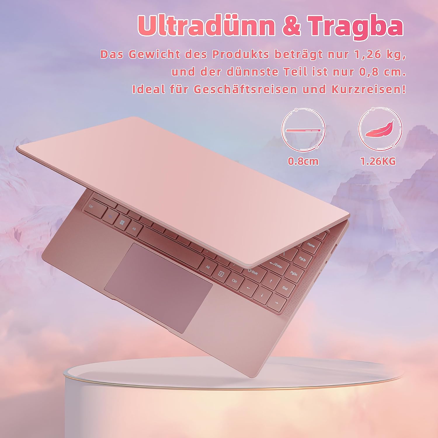 Detalle 2 de Fsjun 14 Zoll Laptop Roségold mit FHD