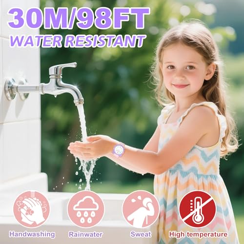 Detalle de Juboos Kinderuhr 30 M – wasserdichte Lernuhr Rosa für Jungen und Mädchen (5–15 Jahre)