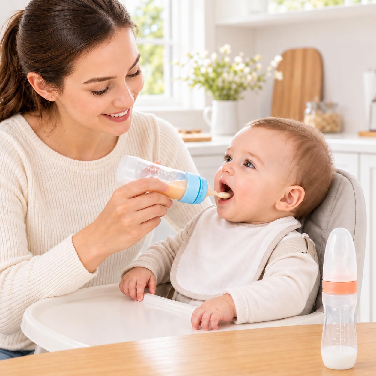 Thumbnail 1 de PandaEar Dispensing Spoon siliconen babyvoedinglepels, BPA-vrij en vaatwasmachinebestendig