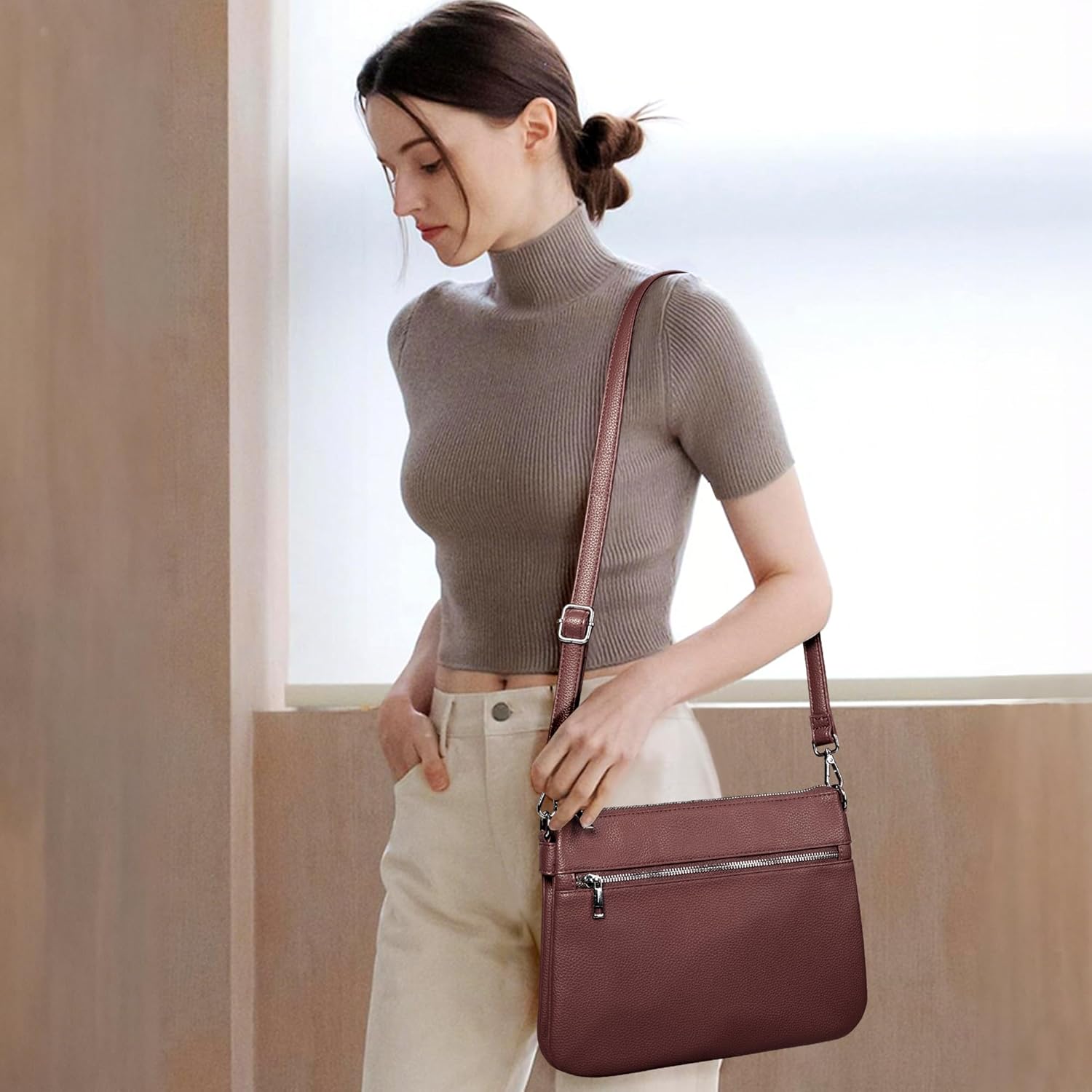 Thumbnail 2 de KALIDI Crossbody Shoulder Bag for Women — Vegan Leather with Adjustable Strap