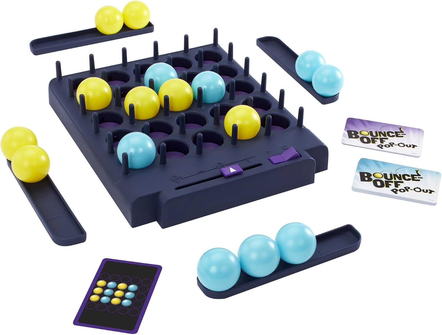 Thumbnail 1 de Mattel Games Bounce-Off Pop-Out: gioco di società con timer, 16 palline e carte sfida (HKR53)