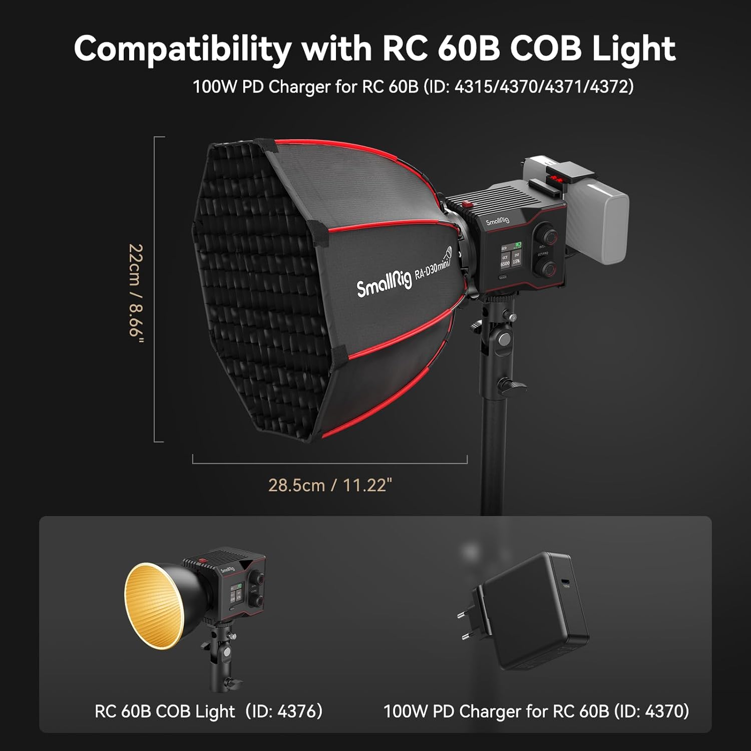 Thumbnail 1 de SMALLRIG RA-D30 Softbox parabolico 29 cm