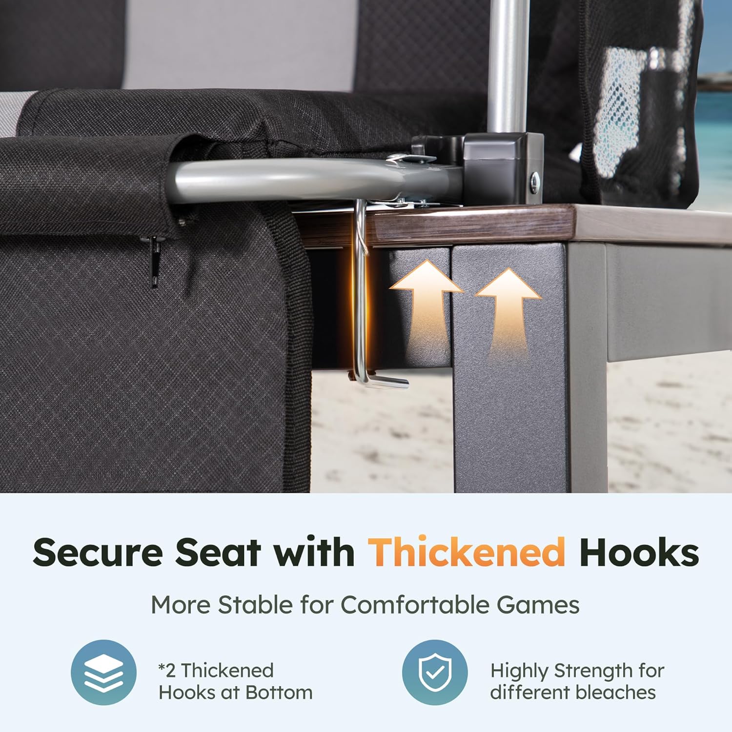 Thumbnail 5 de LET'S CAMP Folding Stadium Seat Bleacher Chair with Cup Holder, Mesh Bag and Hide Hooks