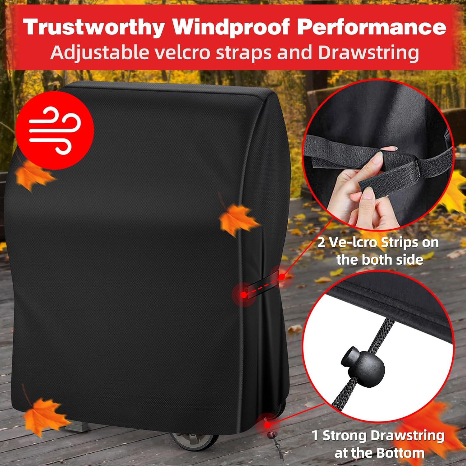 Thumbnail 4 de SPGOOD Grillabdeckung 90x70x110 cm – wetterfest, wasserdicht und robust