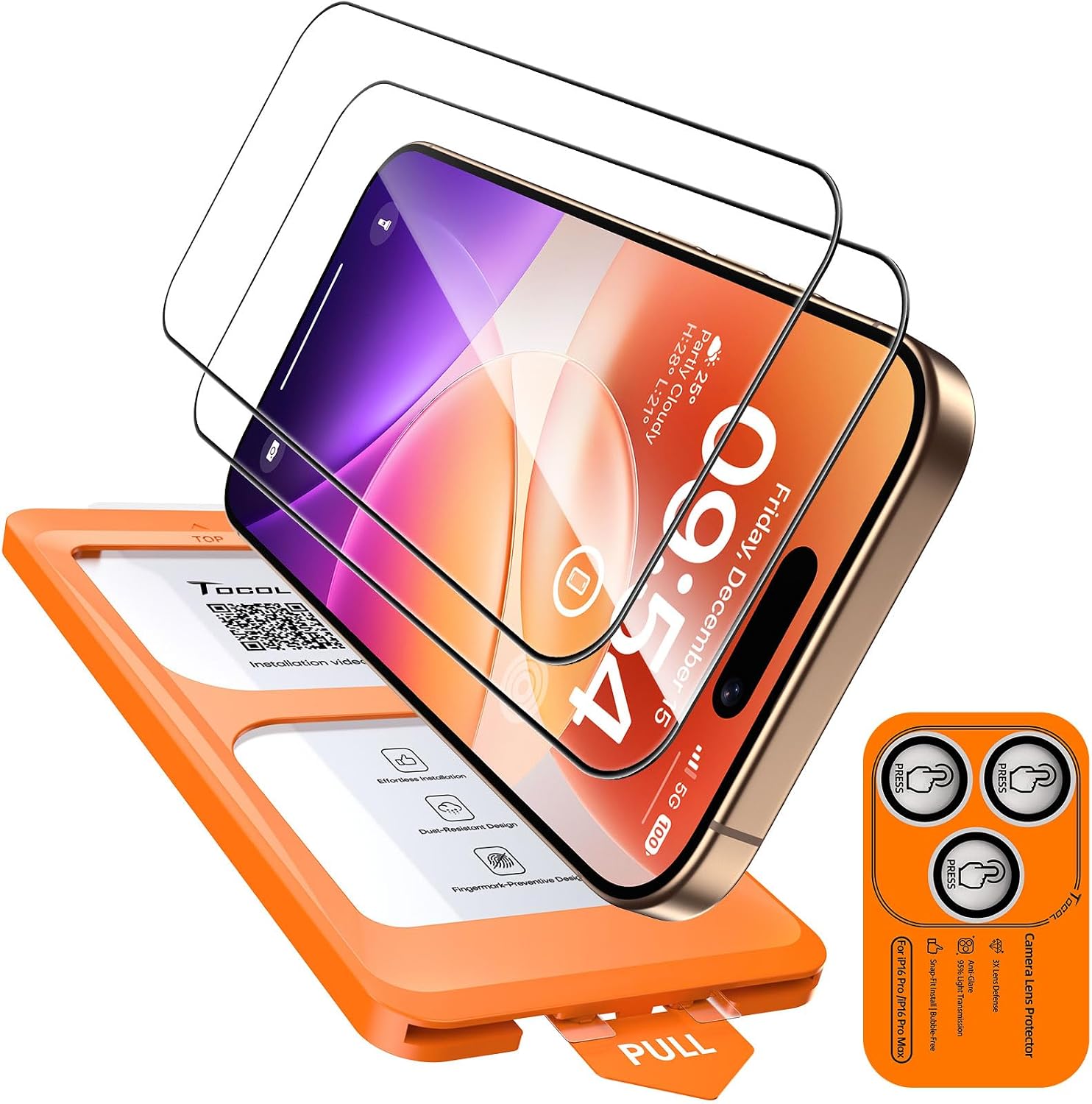 Detalle de TOCOL Panzerglas für iPhone 16 Pro Max 9H