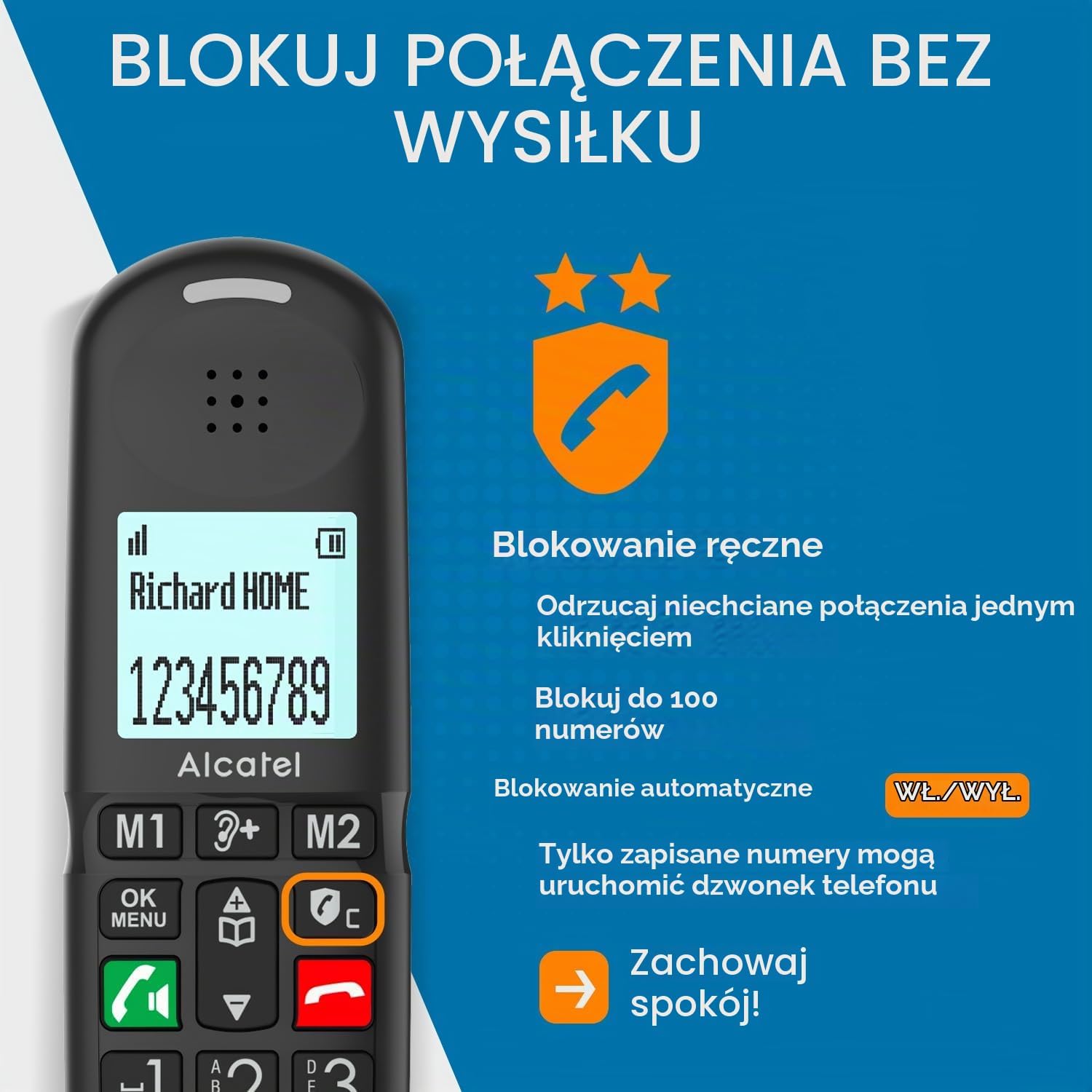 Detalle 2 de Alcatel XL685 Voice Duo – telefon bezprzewodowy DECT z sekretarką i wzmocnieniem dźwięku