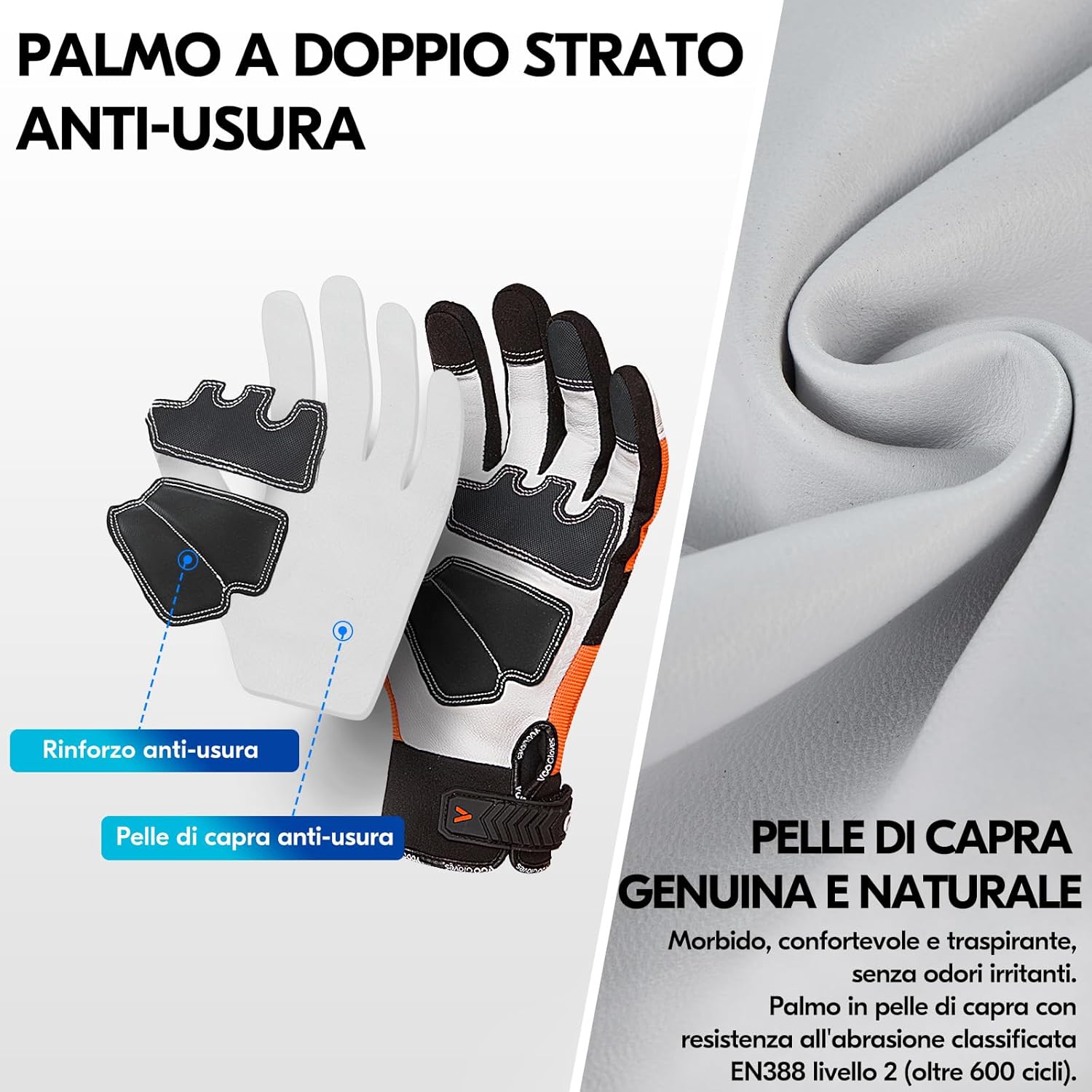 Thumbnail 3 de Guanti antitaglio per motosega Vgo… GA8912, taglia 9/L arancio, touchscreen