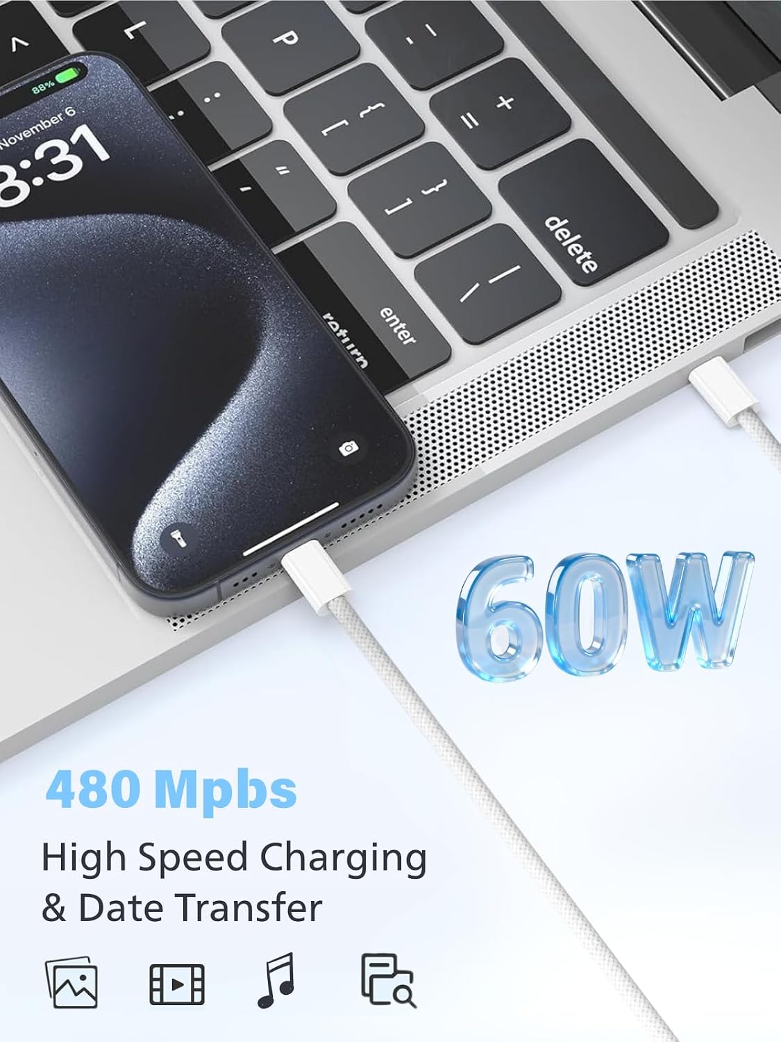 Thumbnail 4 de 3 Pack Fast Charger iPhone 6ft