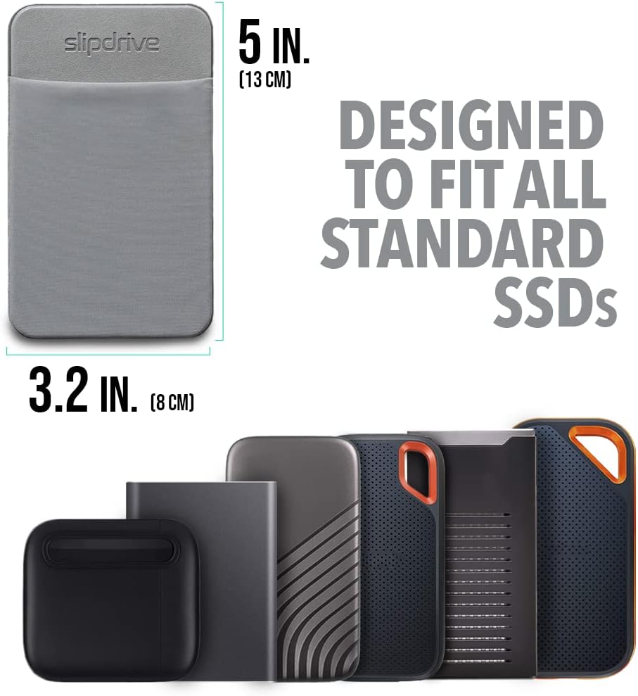 Thumbnail 1 de Slipdrive S SSD用ポータブルケース 5インチ×3.2インチ、グレー・再利用可能な粘着式