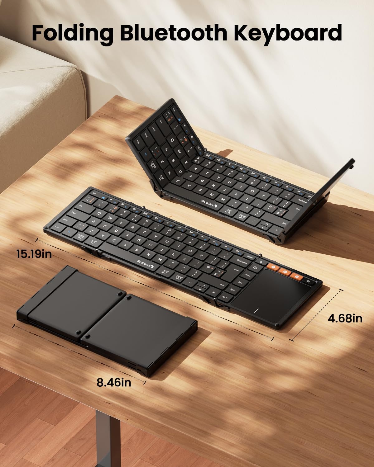 Thumbnail 1 de ProtoArc XK01 TP Foldable Bluetooth Keyboard ⌨️