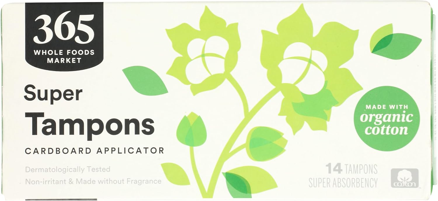 Thumbnail 3 de 365 by Whole Foods Market Tampons with Cardboard Applicators, Super Absorbency, Organic Cotton, Unscented – 14 Count
