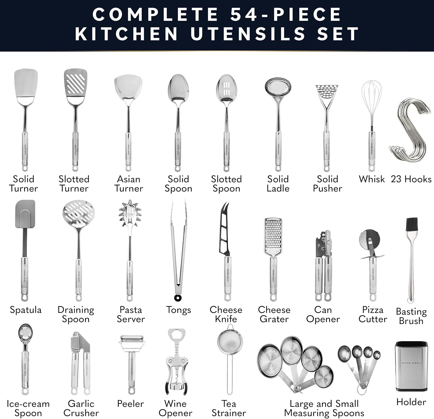 Thumbnail 1 de Home Hero 54-Piece Stainless Steel Utensil Set