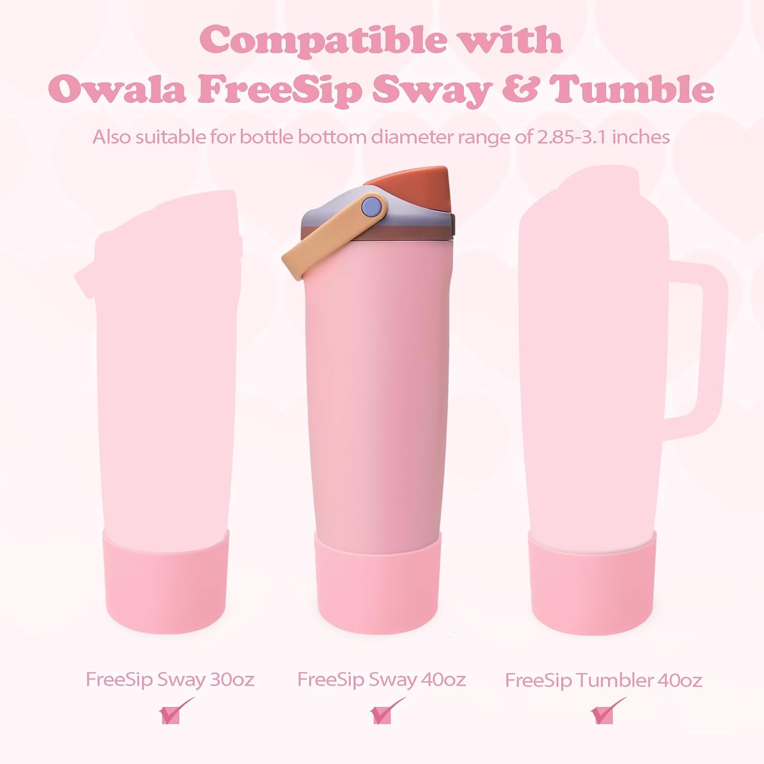 Detalle 2 de Kaitiaki OWSB1201 Silicone Boot for Owala Bottles, Kickflip Pink