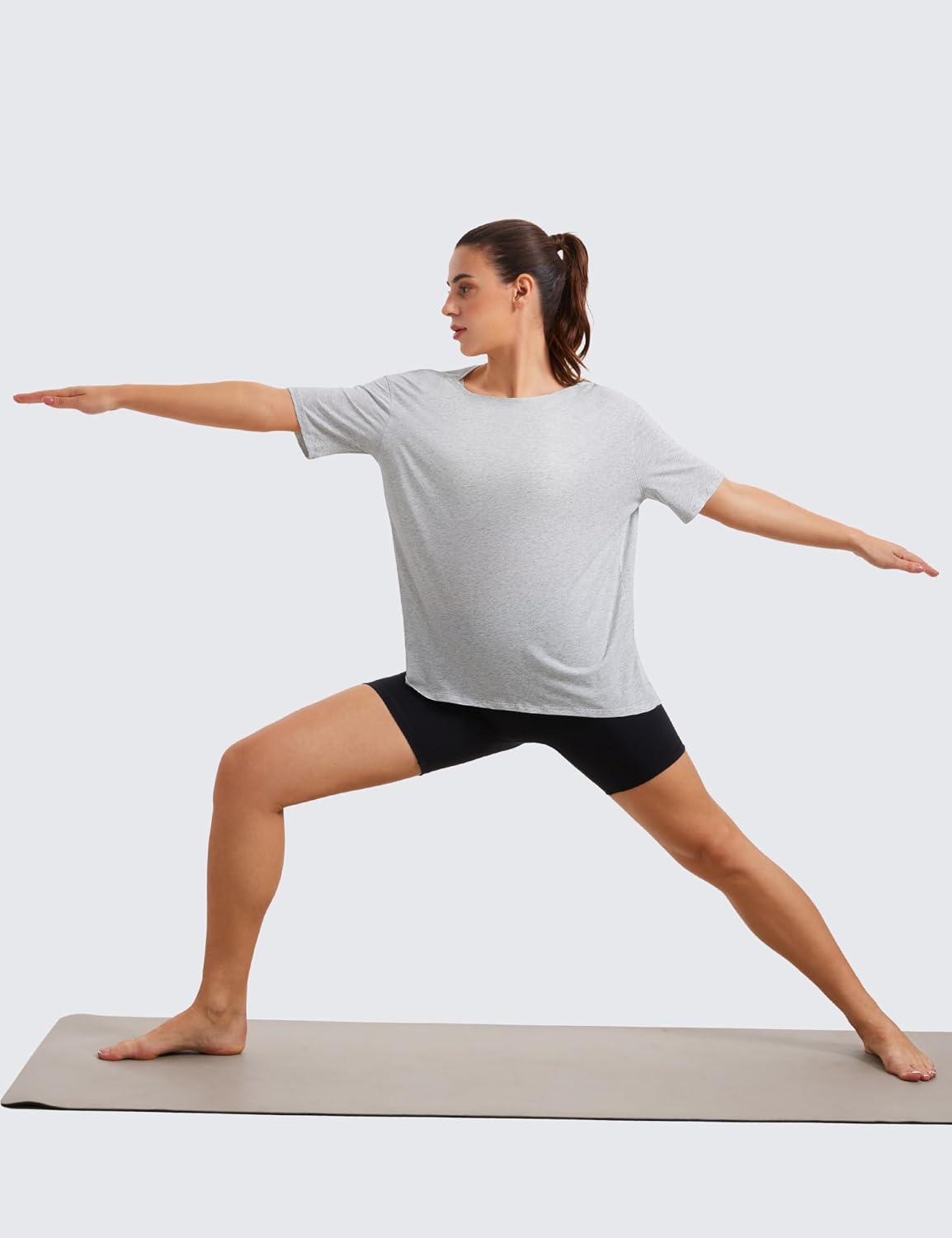Thumbnail 2 de CRZ YOGA Women’s Pima Cotton Short Sleeve Loose Workout T-Shirt (Boat Neck)