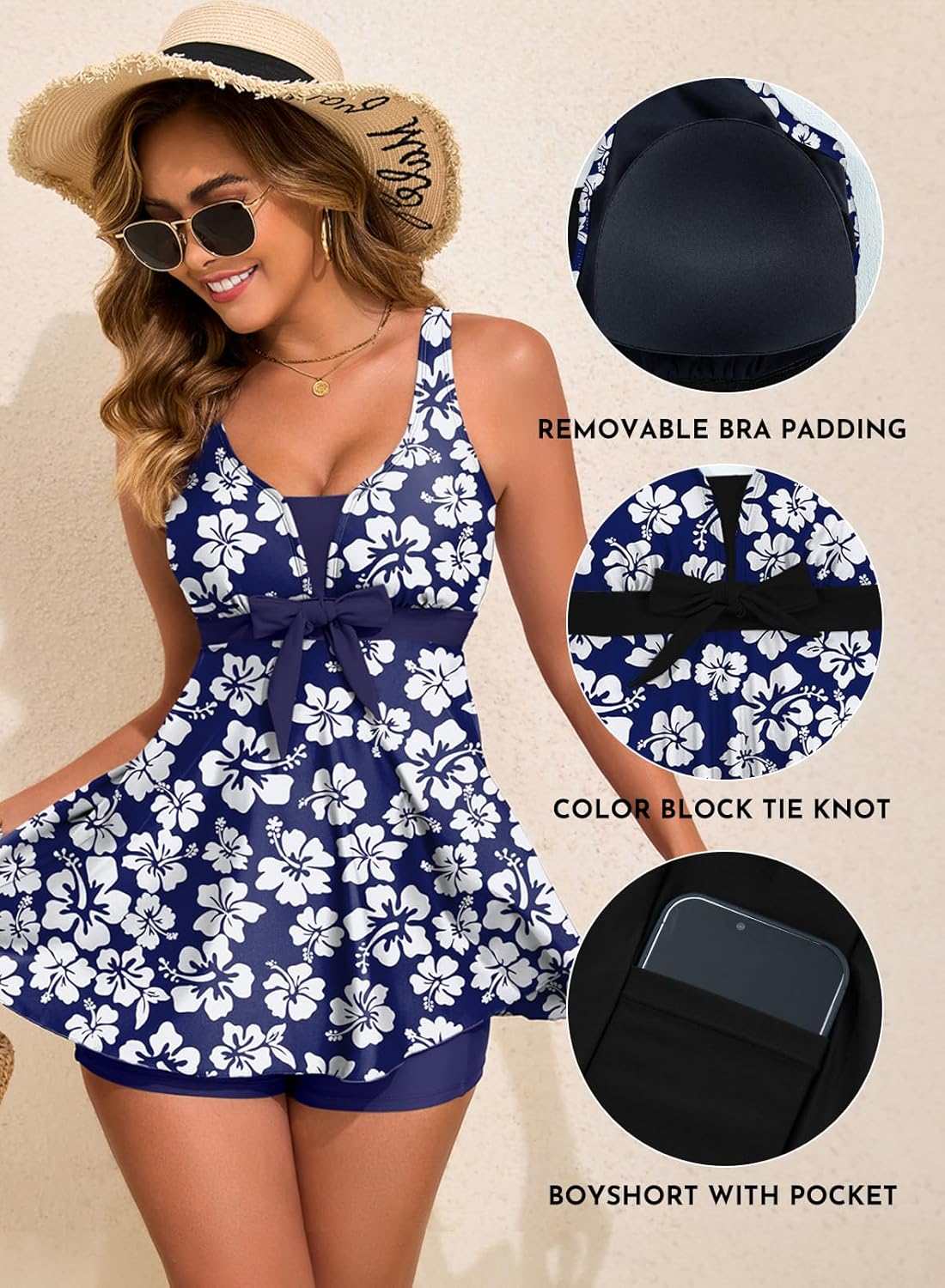 Thumbnail 3 de Aleumdr Tankini Two-Piece with Tummy Control