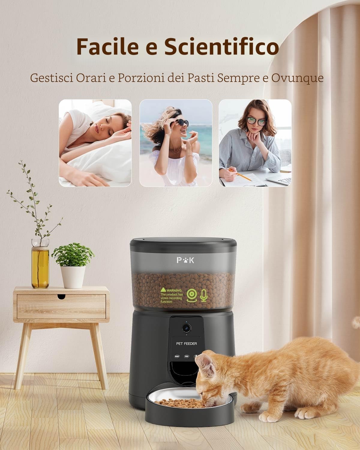 Thumbnail 6 de PUPPY KITTY Distributore Automatico Cibo Gatti con Telecamera 1080P – Controllo da App e Video 2.4G WiFi