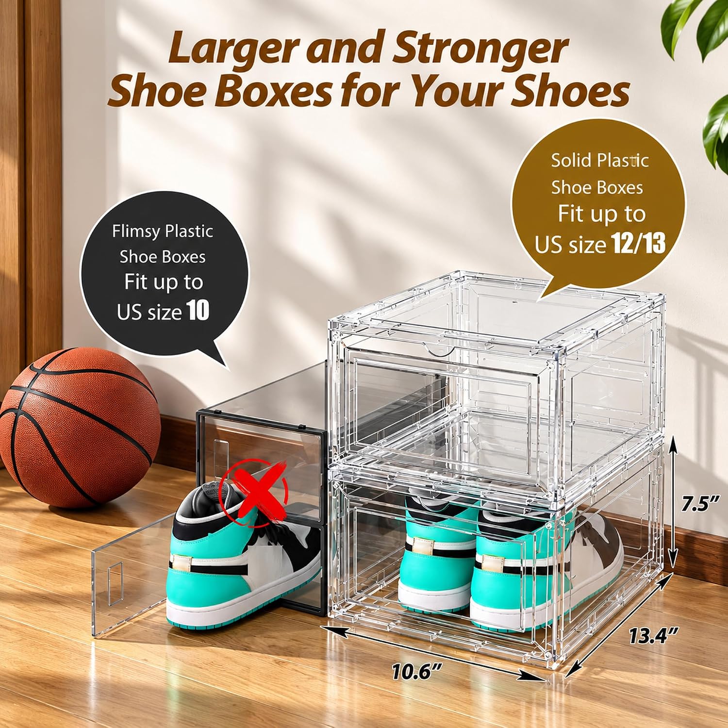 Detalle 1 de Vynlex Shoe Box Organizer, 10-Pack