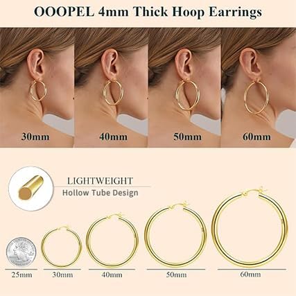 Detalle de OOOPEL Thick Gold Hoop 40mm 💍