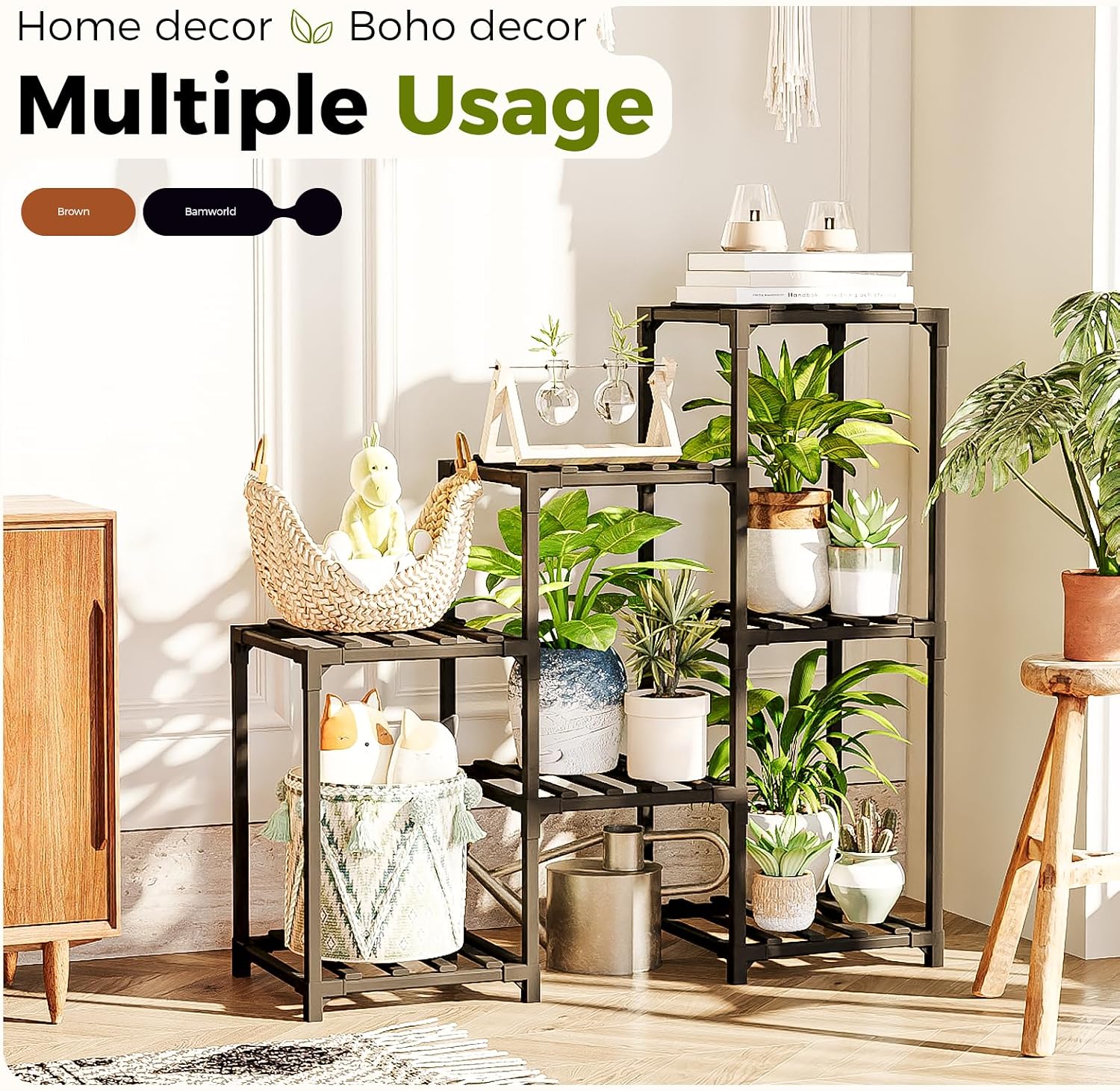 Detalle de Plant stand for multiple pots with 3 tiers