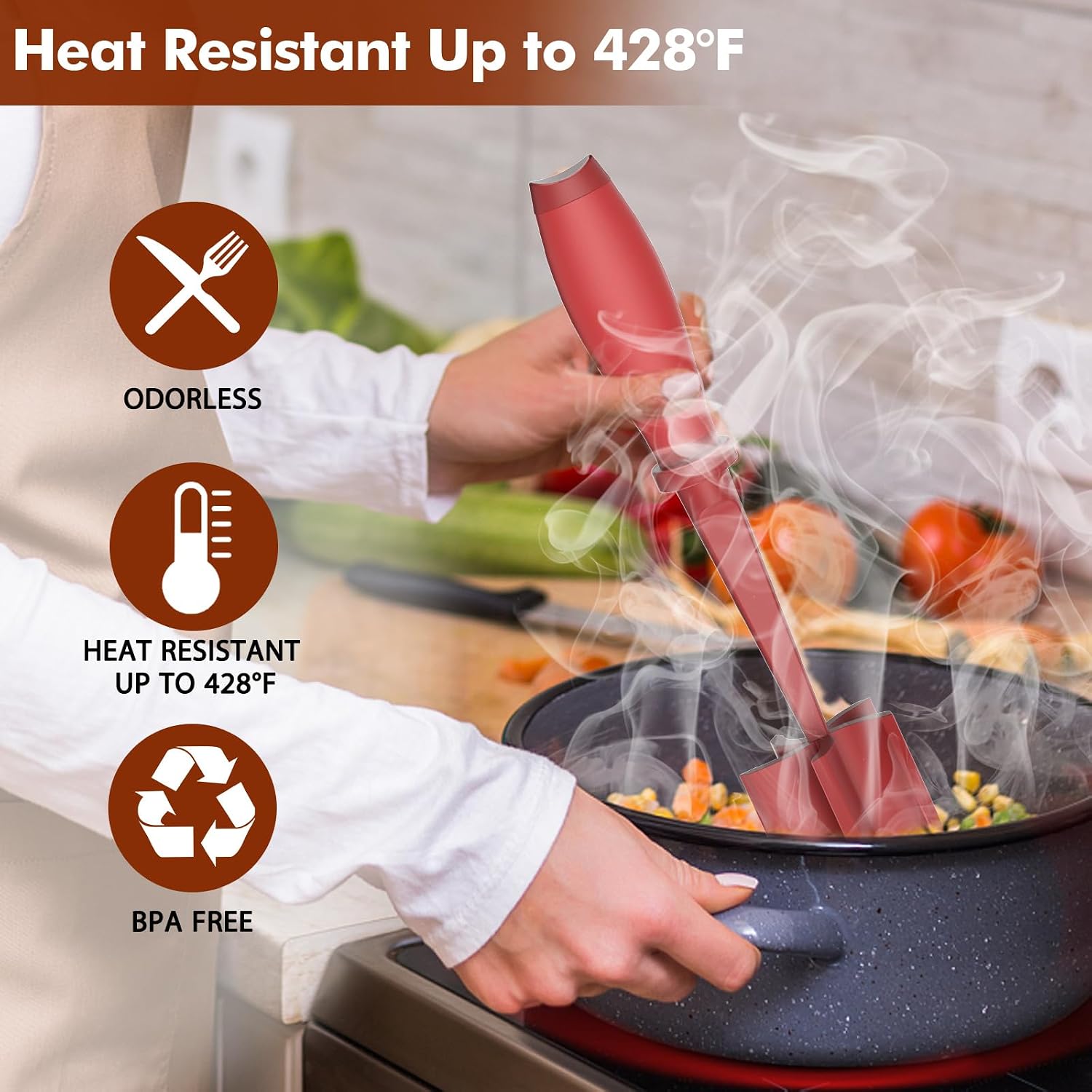 Thumbnail 2 de Meat Chopper Utensil in Red