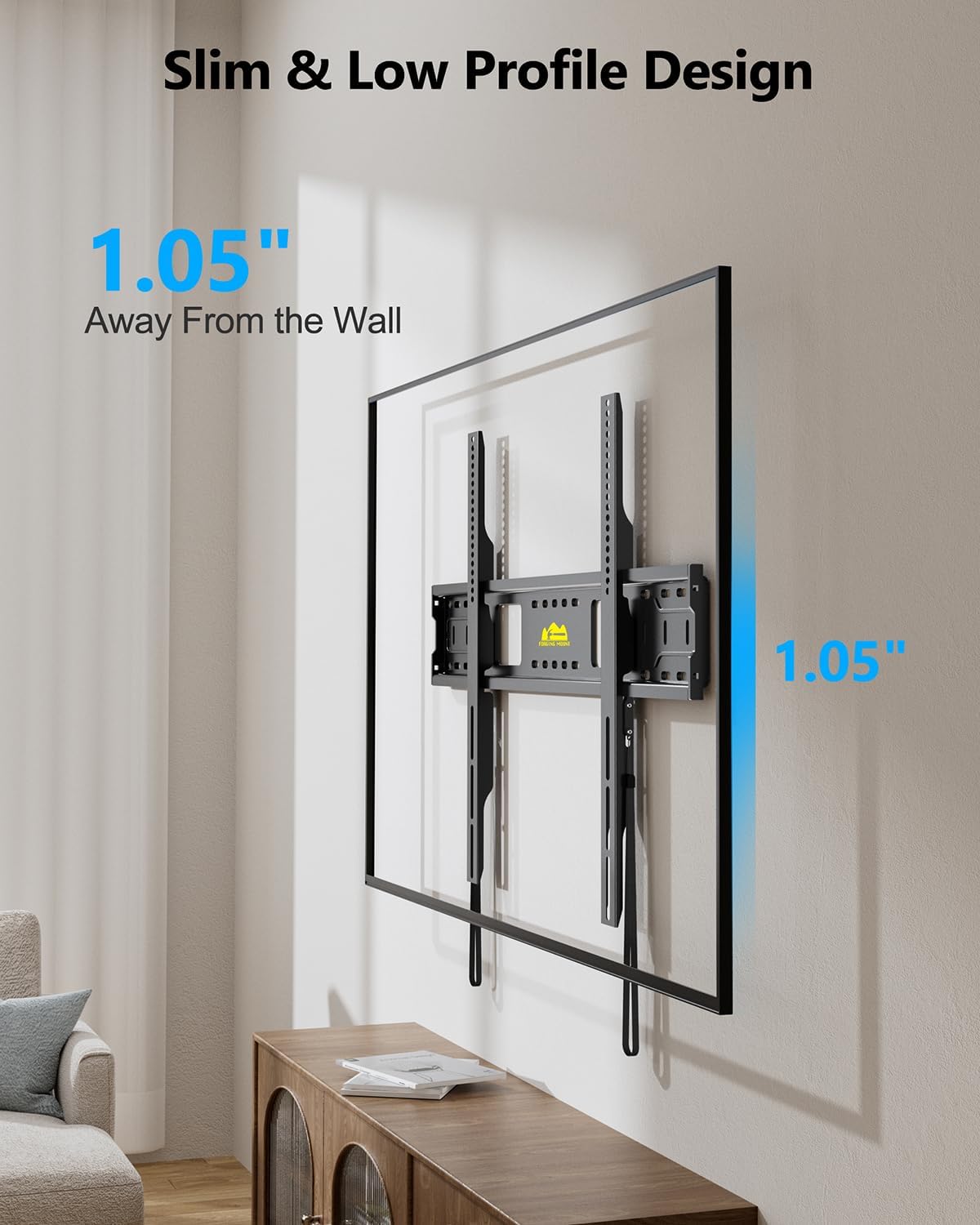 Thumbnail 4 de FORGING MOUNT Heavy Duty Fixed TV Wall Mount for 50"–120" TVs (Up to 275 lbs) – Ultra Slim, 3-Stud, VESA 900x600mm