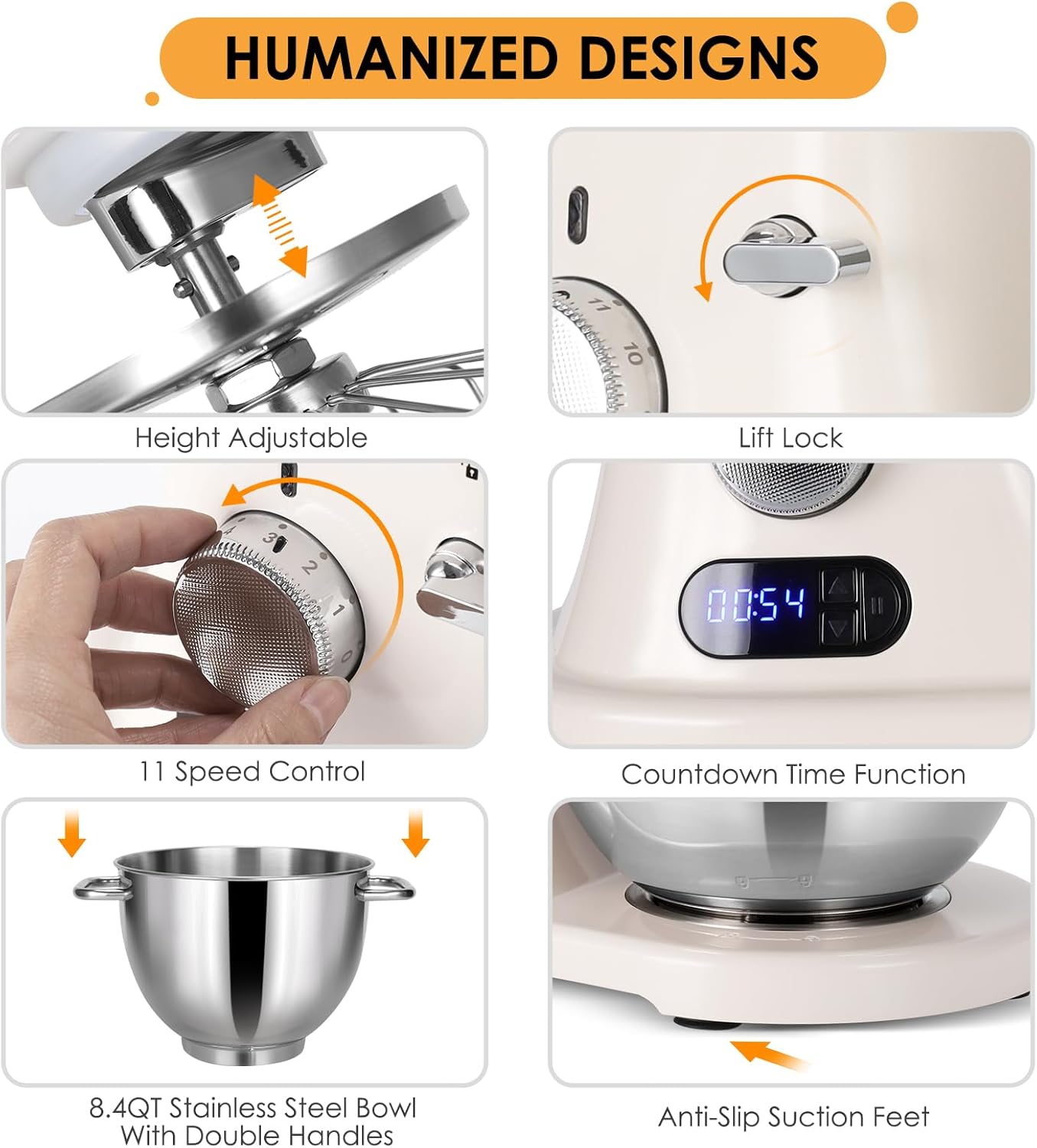 Detalle 2 de 8.4QT Stand Mixer 800W Commercial 🥣