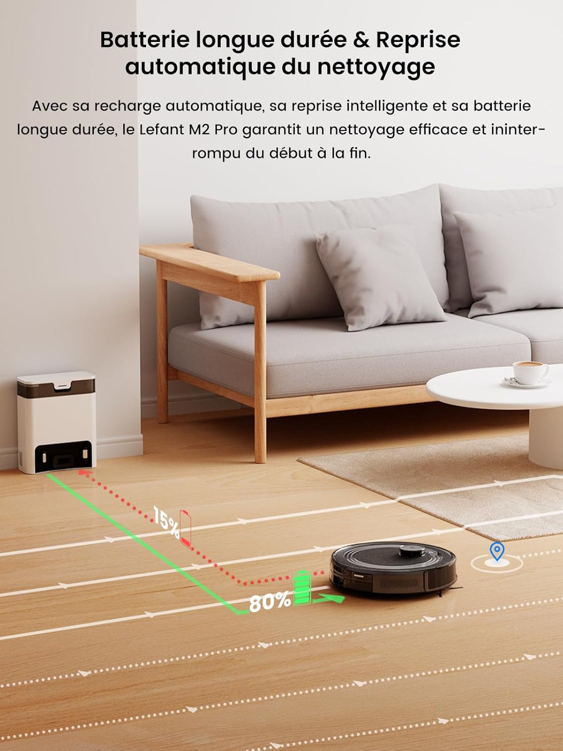 Thumbnail 6 de Lefant M2 Pro Robot Aspirateur Laveur 6000 Pa avec station d’autovandage et navigation laser dToF 3D