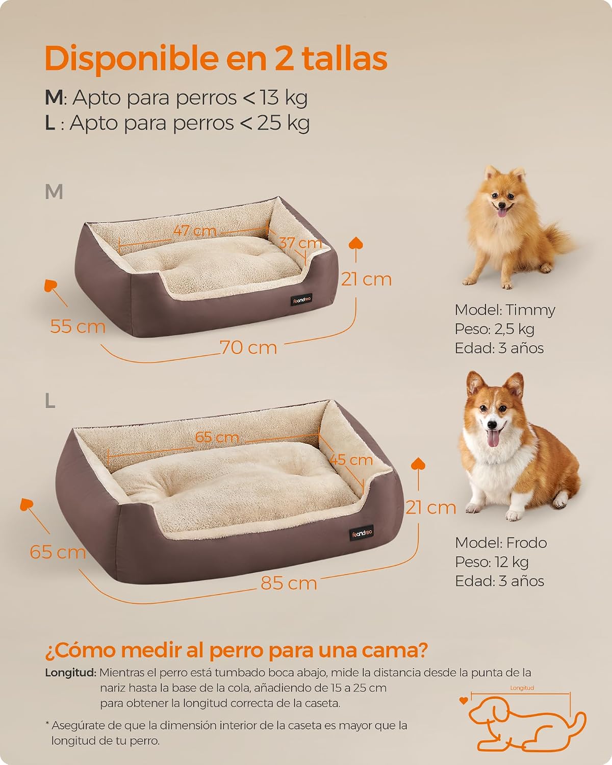 Thumbnail 6 de Feandrea PGW04Z Cama para Perros L 85 x 65 cm