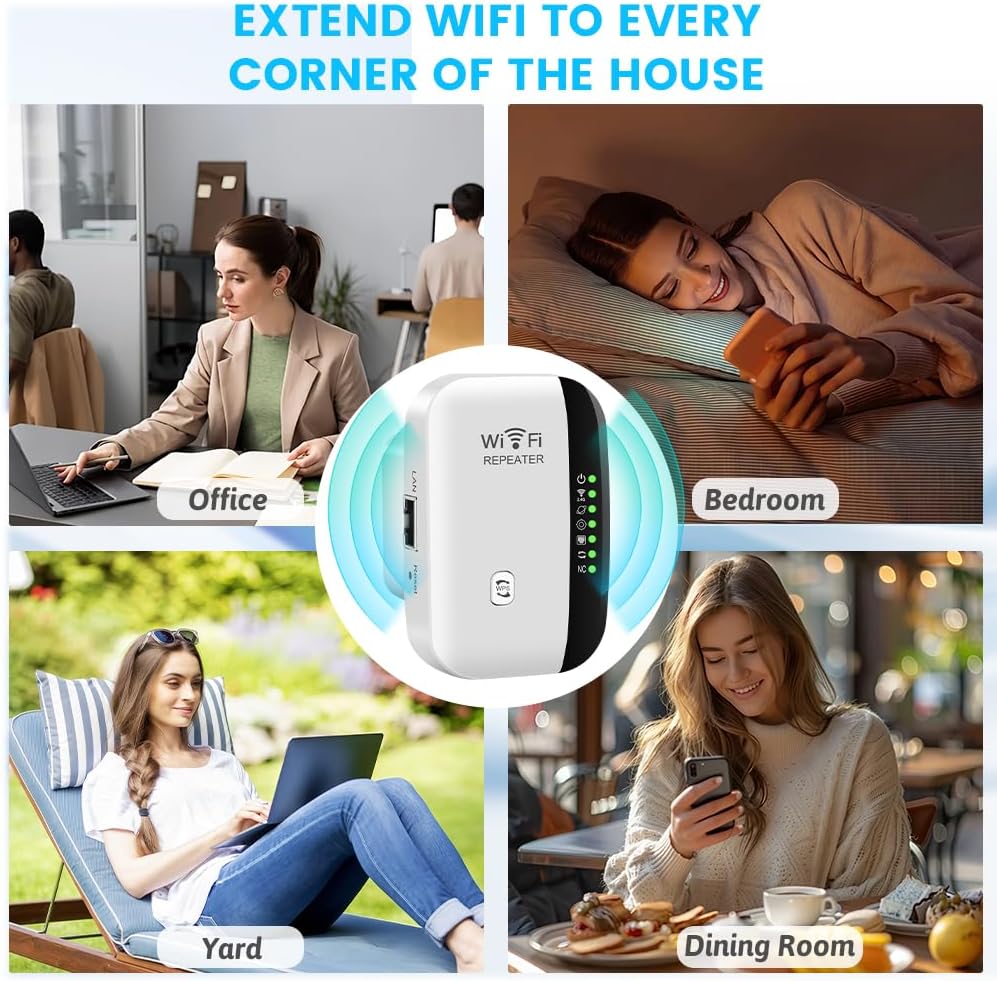 Thumbnail 5 de Flintronic WiFi Extender Booster WLAN Repeater 300 Mbit/s (2,4 GHz) mit Ethernet-Port