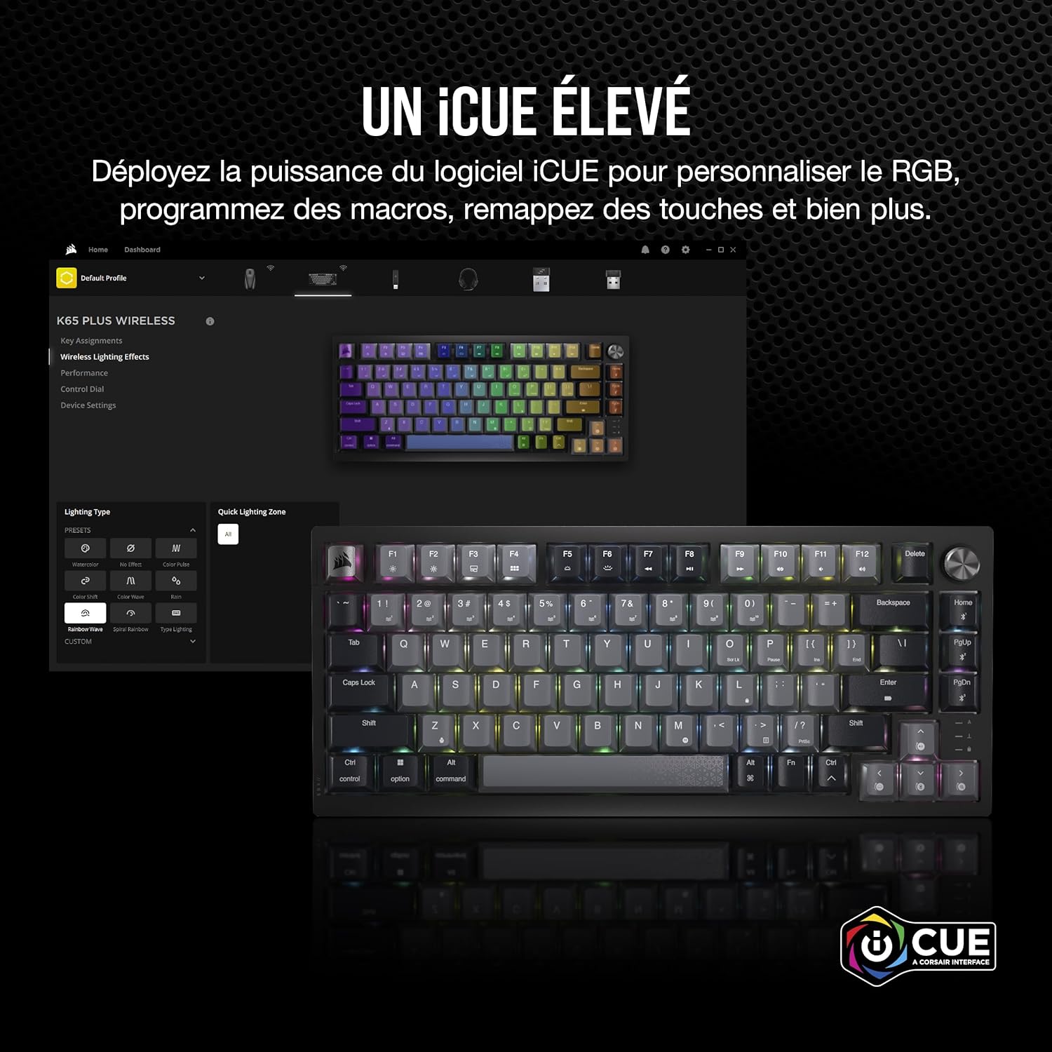 Thumbnail 6 de Corsair K65 Plus Wireless clavier mécanique 75% AZERTY ⌨️