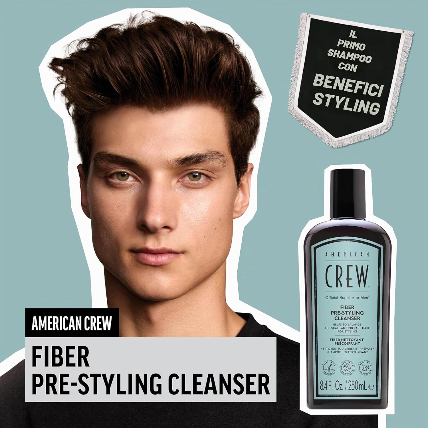 Detalle 2 de American Crew Fiber Pre-Styling Shampoo 250 ml
