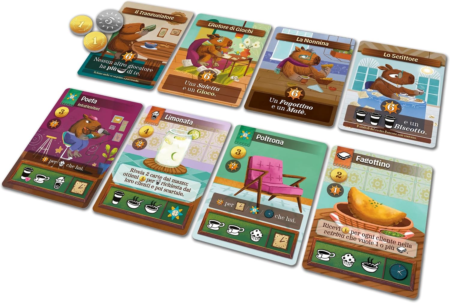 Detalle de Cranio Creations Cafè Baras Capibara e Caffeina (gioco da tavolo) – 2 a 4 giocatori, età 8+