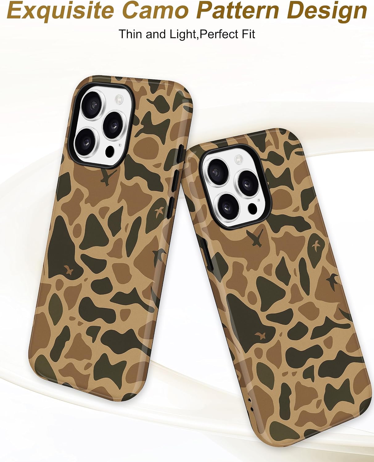 Detalle de Jusy Magnetic Camo Case for iPhone 16 Pro, MagSafe-Compatible TPU Cover