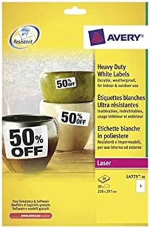 Avery L4775 étiquettes 210 x 297 mm