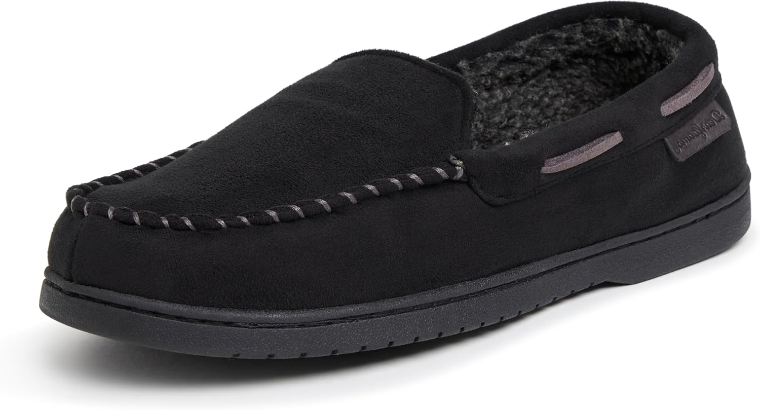 Detalle de Dearfoams Men's Moccasin Slippers with Memory Foam