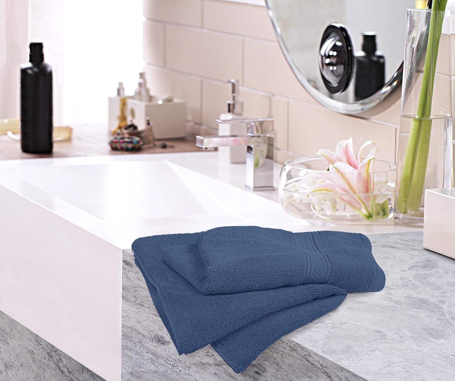 Detalle de Utopia Towels UT0737 Hand Towels, 6-Pack, 600 GSM Cotton, Navy