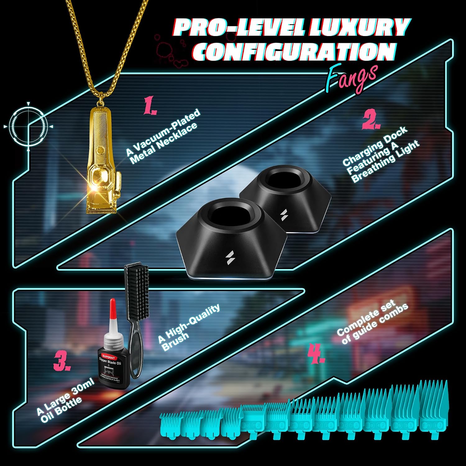 Detalle 2 de SUPRENT Fangs Professional Barber Clippers: 13,000 RPM Vector Motor Kit