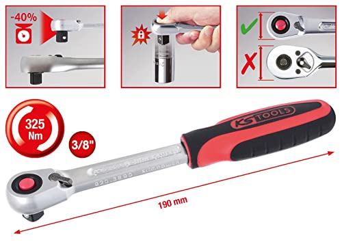 Detalle de KS Tools 920.3890 Carraca 3/8" SlimPOWER
