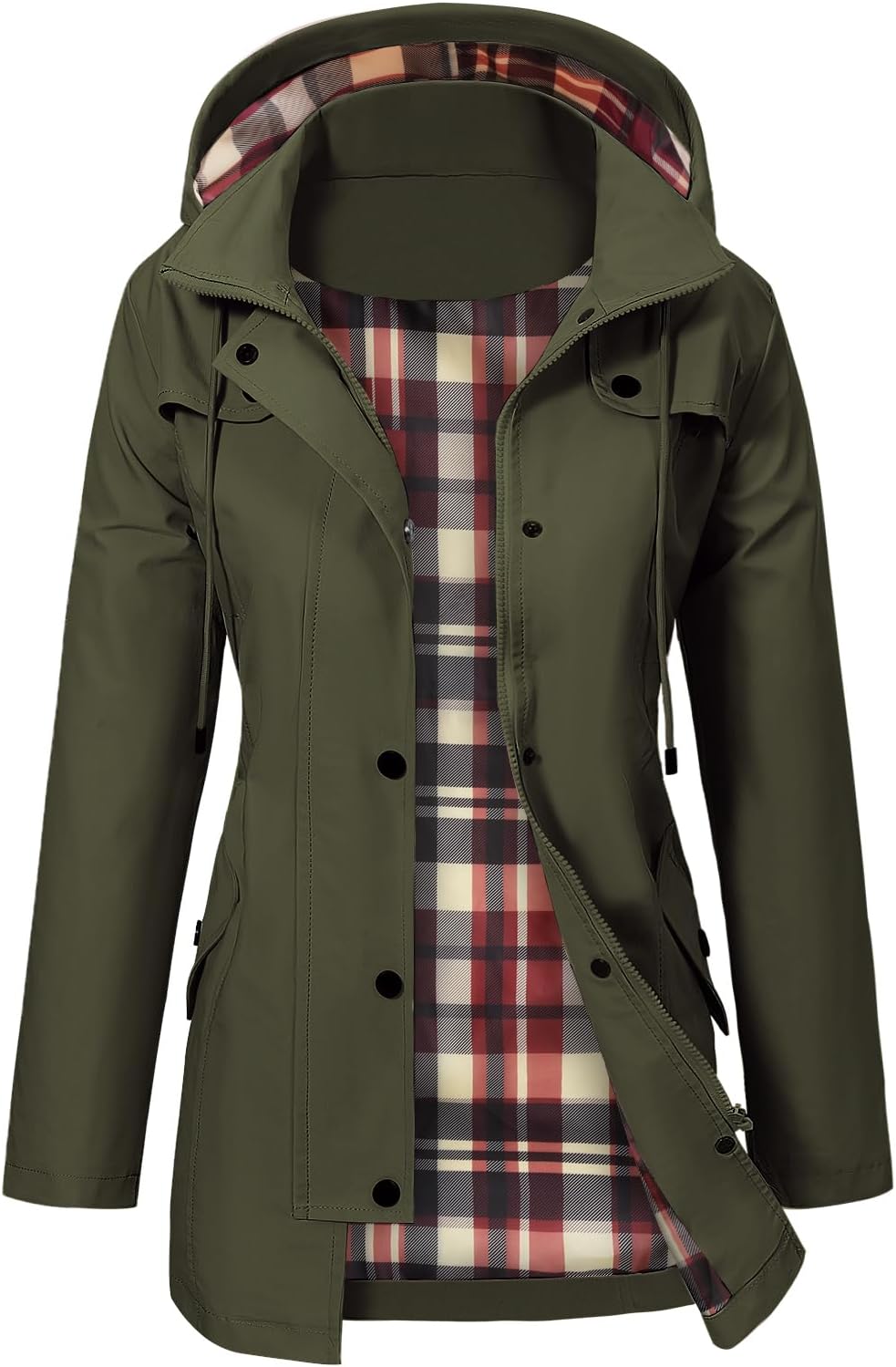 Detalle de PASUDA Giacca Impermeabile Donna Trench Pioggia